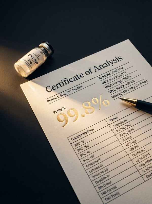Certificate of Analysis document close-up